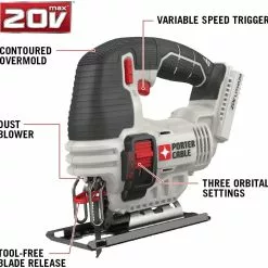 PORTER-CABLE 20V MAX Jig Saw, Tool Only (PCC650B)