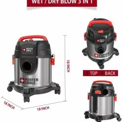 Porter-Cable PCX18301-4B 4 Gallon 4 HP Wet/Dry Vacuum, Stainless Steel Light Weight Portable Shop Vac, 3 in 1 Function with Att -Porter-Cable Sales Shop 71MAJLwWw3L. AC SL1500