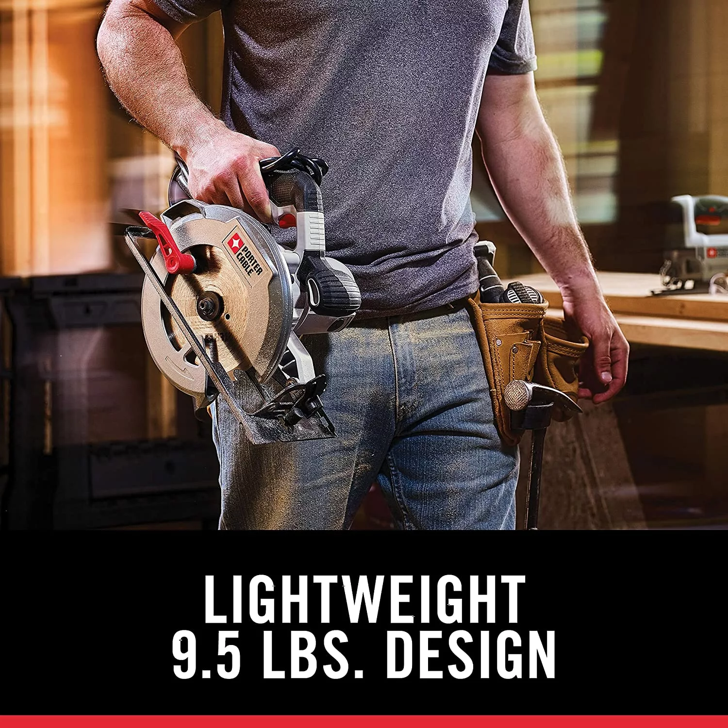 Porter-Cable 7-1/4-Inch Circular Saw, Heavy Duty Steel Shoe, 15-Amp (PCE300) 3 Porter-Cable 7-1/4-Inch Circular Saw, Heavy Duty Steel Shoe, 15-Amp (PCE300) - Image 3