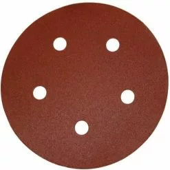 PORTER-CABLE 735501225 5-Inch Hook & Loop Sandpaper, 120 Grit with 5 Holes (25-Pack)
