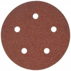 PORTER-CABLE 735500625 5-Inch 5-Hole Hook and Loop 60 Grit Sanding Discs (25-Pack)