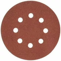 PORTER-CABLE 735801225 5-Inch 8-Hole Hook and Loop 120 Grit Sanding Discs (25-Pack)