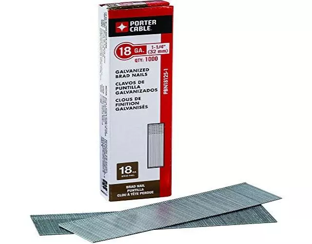 PORTER-CABLE BN18125-1 1-1/4-Inch 18 Gauge Brad Nail (1000 per Box) 1 PORTER-CABLE BN18125-1 1-1/4-Inch 18 Gauge Brad Nail (1000 per Box)