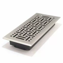 Porter-Cable accord amfrsnb410 floor register with wicker design, 4-inch x 10-inch(duct opening measurements), satin nickel
