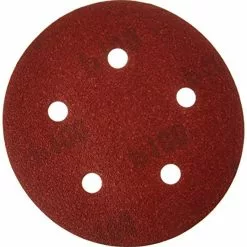 porter-cable 735501025 5-inch hook & loop sandpaper, 100 grit with 5 holes (25-pack)
