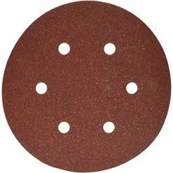 porter-cable 736600825 6-inch 6-hole hook and loop 80 grit sanding discs (25-pack)
